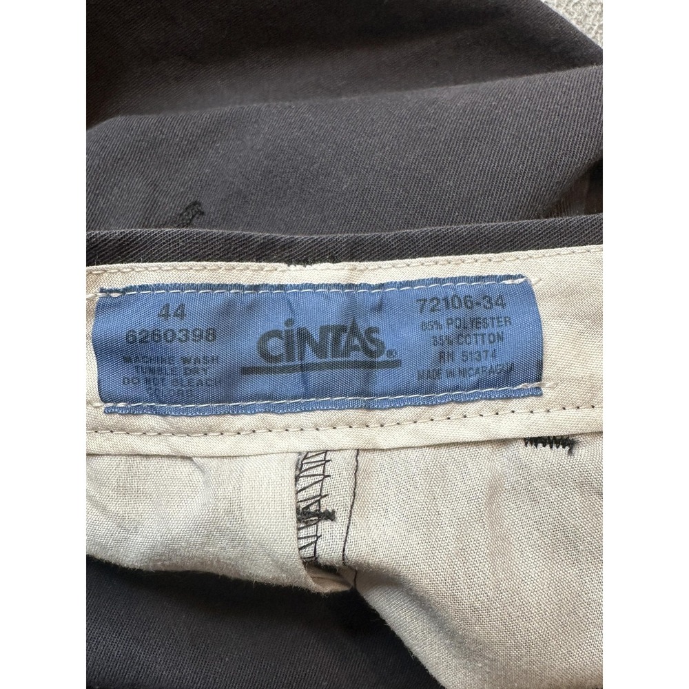 Cintas Pants Mens 44x32 Charcoal Gray Work Uniform Chino Straight Leg Zip Fly - Picture 16 of 16